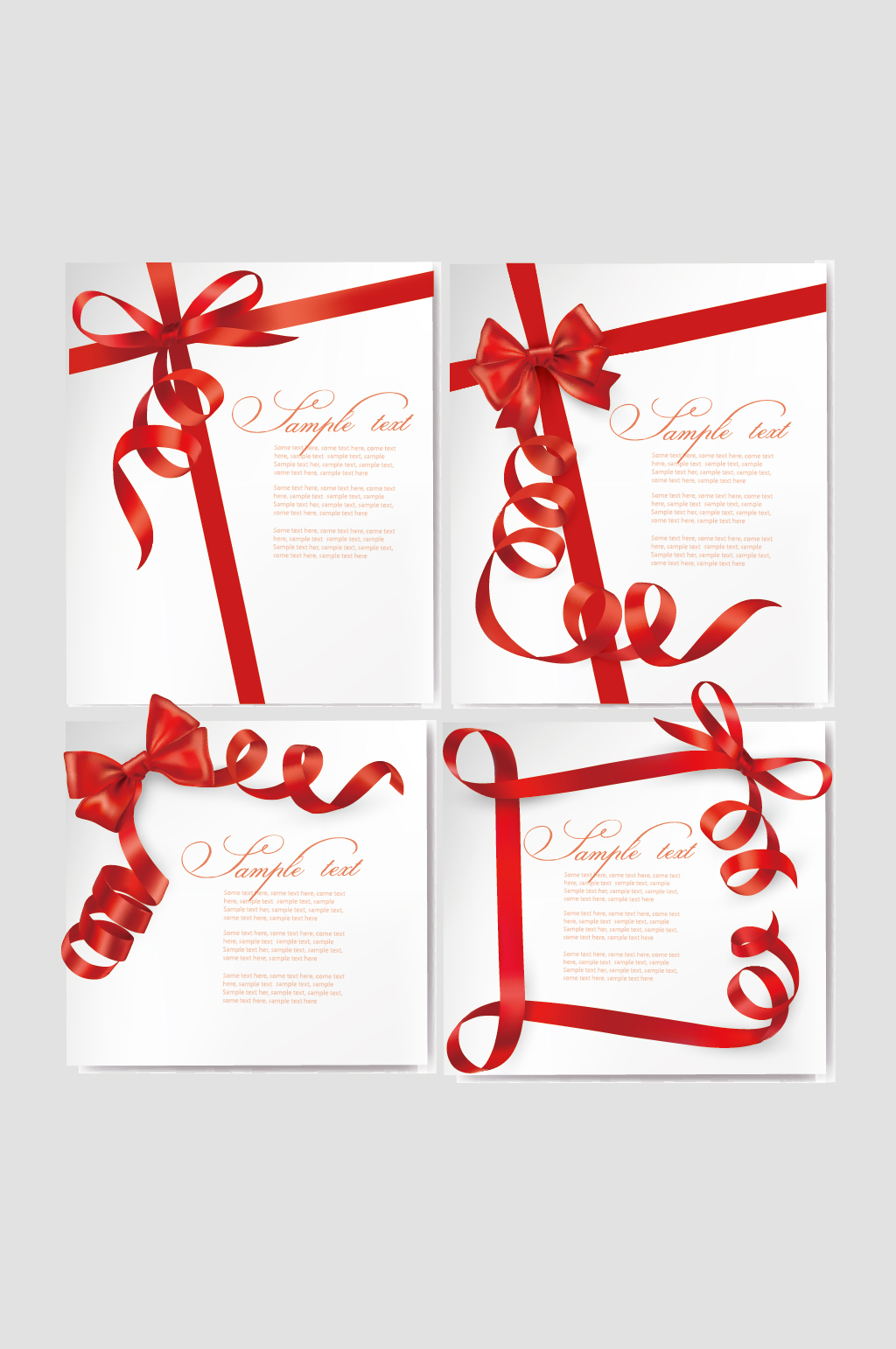 矢量蝴蝶结卡片模板