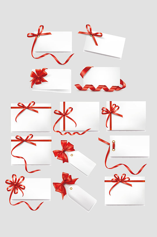 矢量红色蝴蝶结卡片
