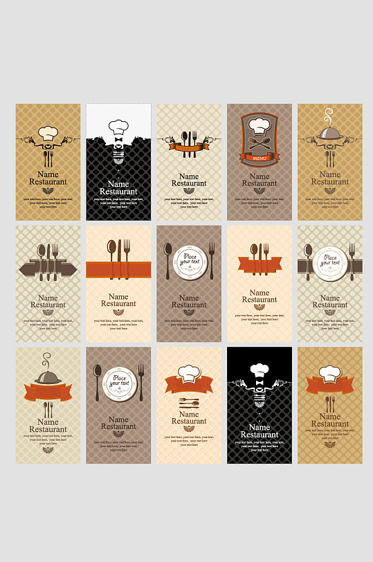 高档大气西餐厅西餐元素卡片-众图网