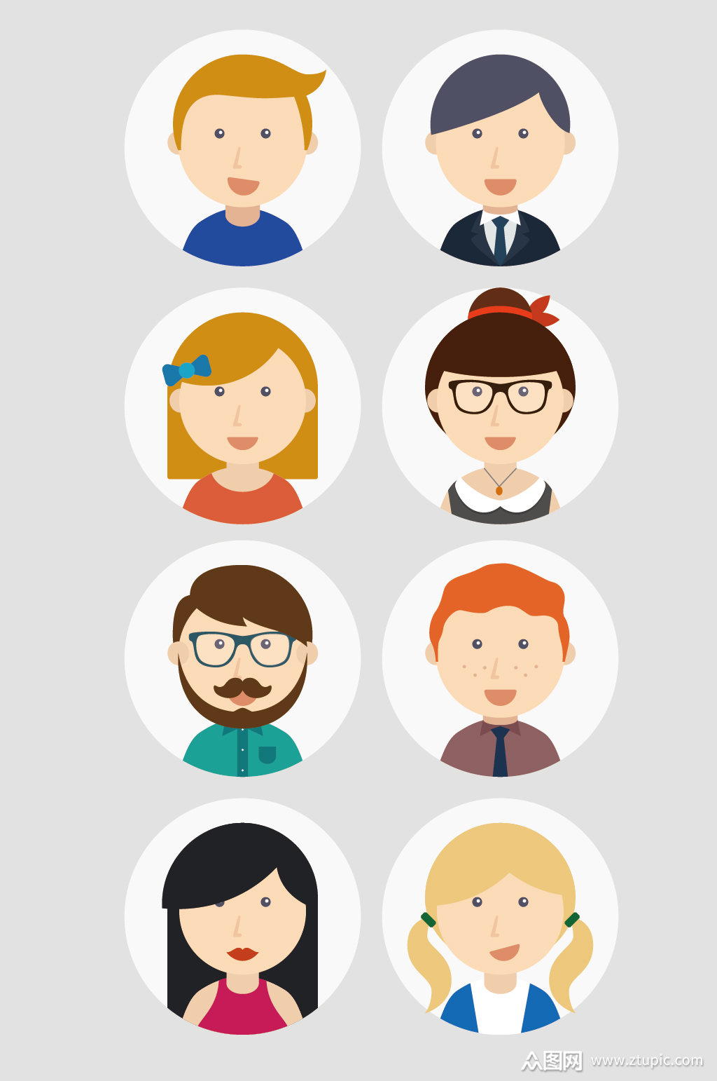 ai矢量卡通人物头像模板下载-编号1321344-众图网