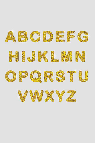矢量个性金色大写字母
