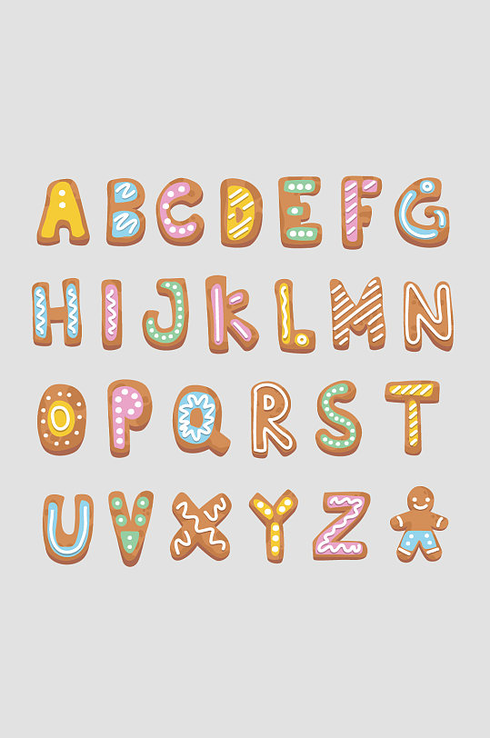 卡通创意大写字母