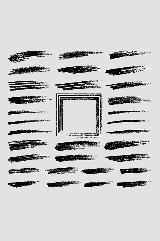 笔刷灯光素材光影效果光照投影水墨笔刷泼墨毛笔笔触国画墨迹圆圈边框