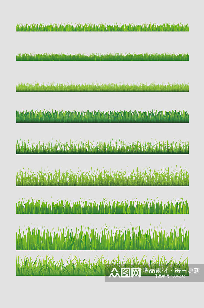 矢量绿色草地草边素材