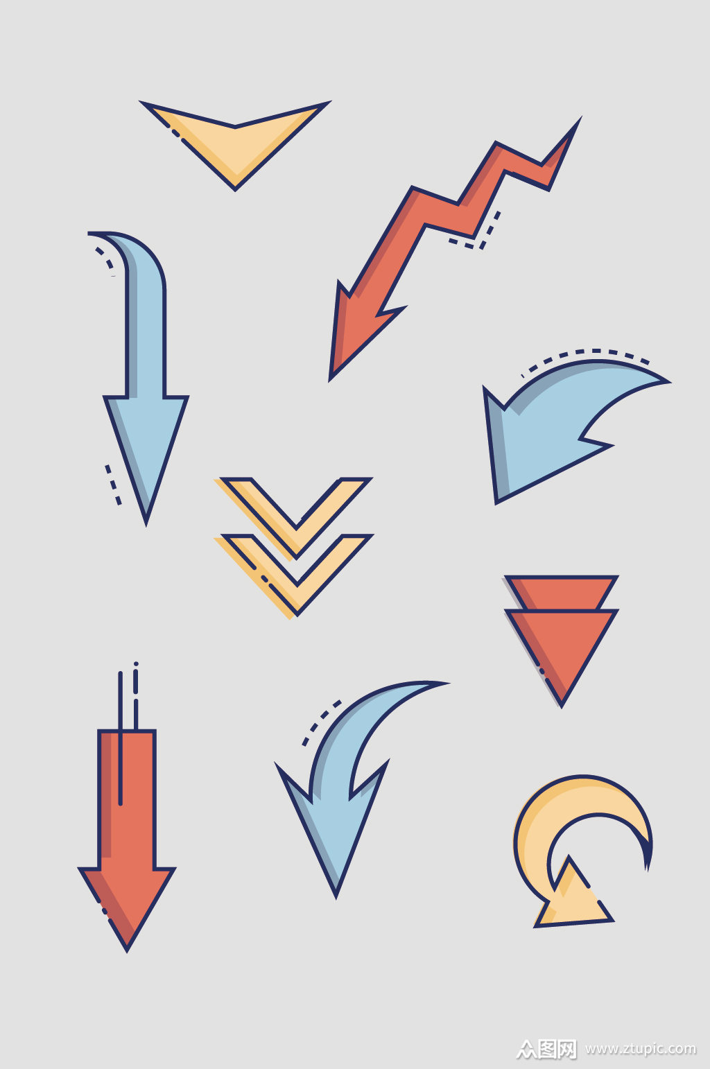 ai矢量箭头指示模板下载-编号1385268-众图网