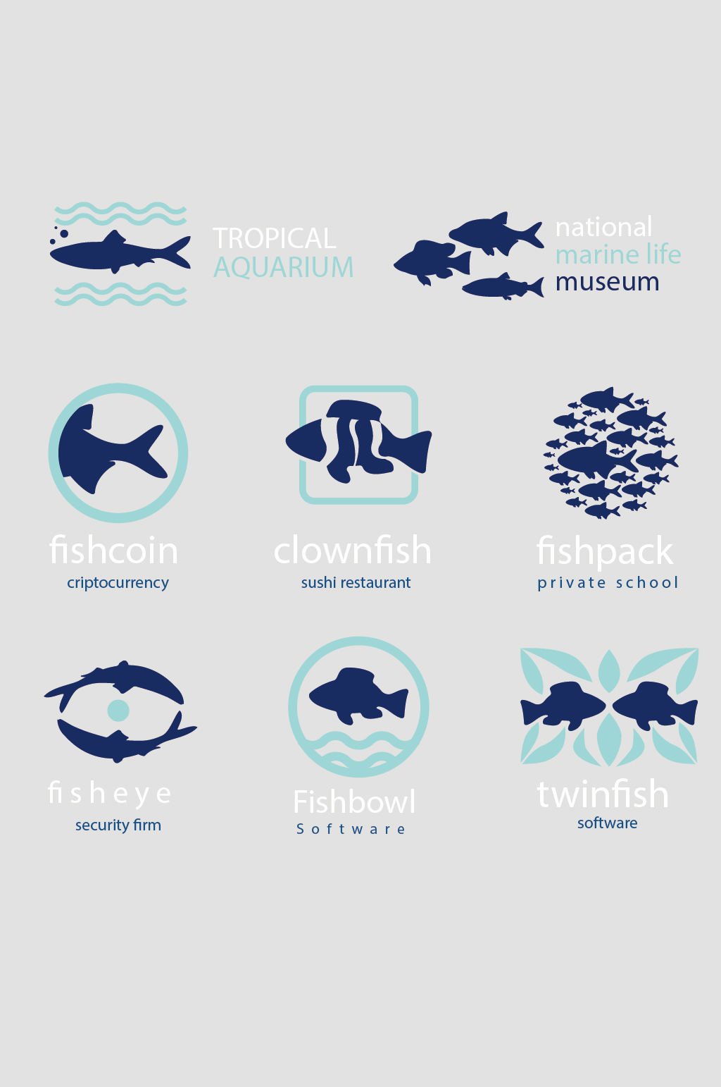 矢量鱼儿鱼标志logo