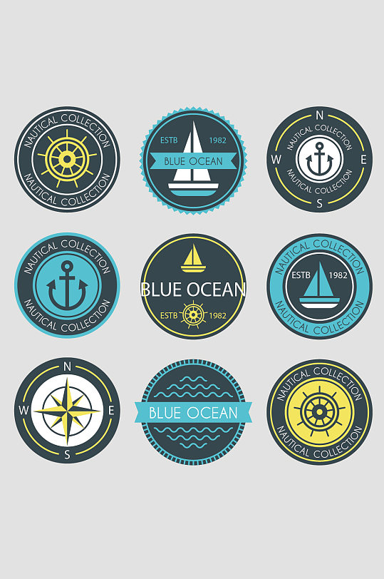 矢量航海元素图标