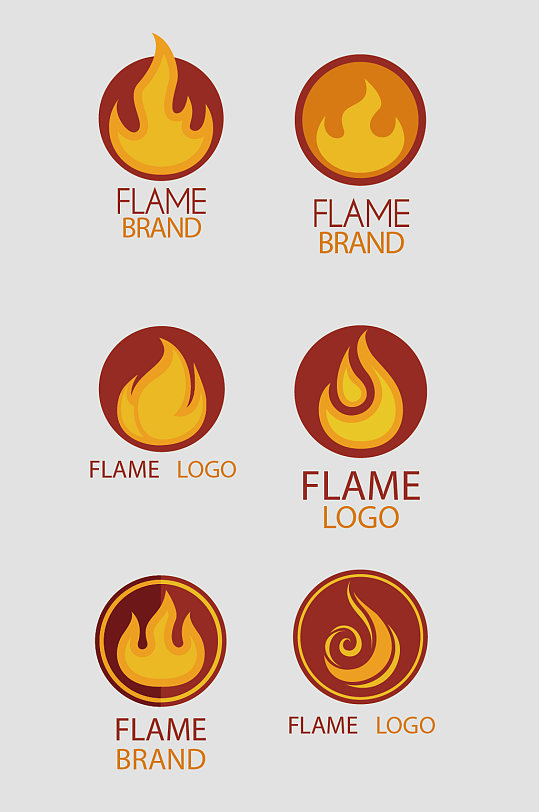 矢量火元素标志logo