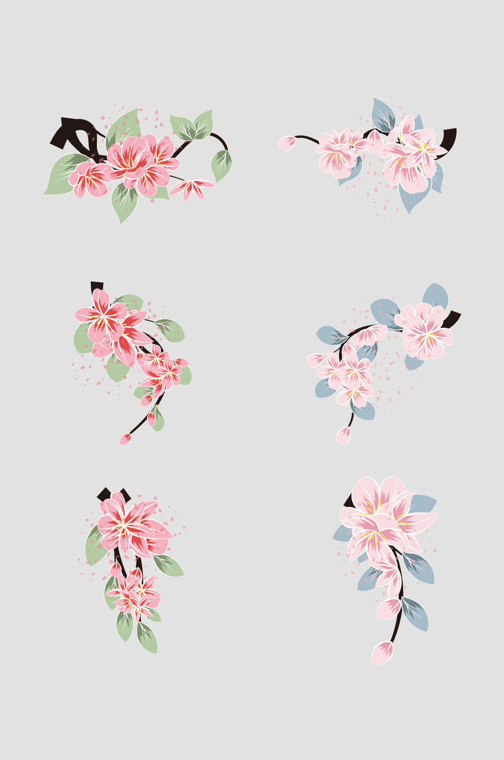 AI矢量粉色花朵花儿素材