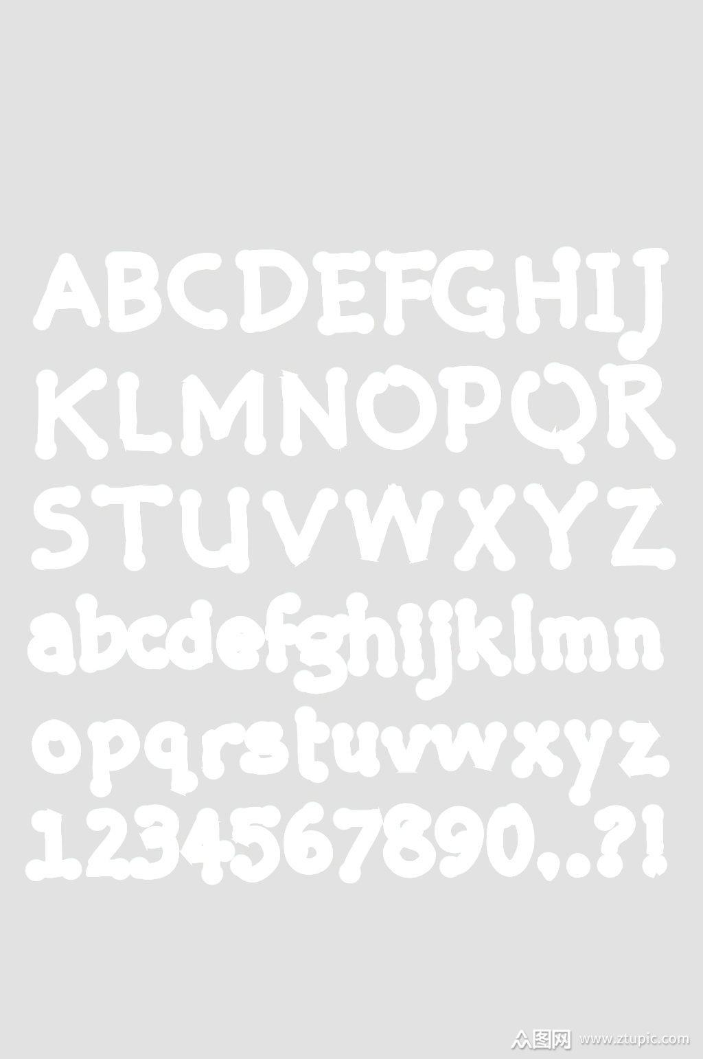 矢量白色英文字母