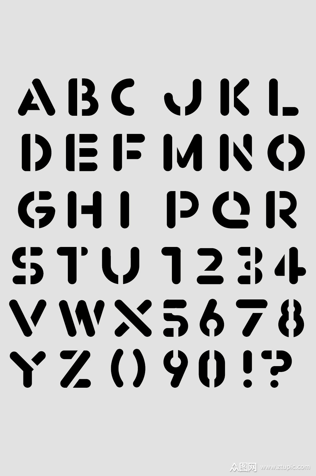 矢量创意大写英文字母