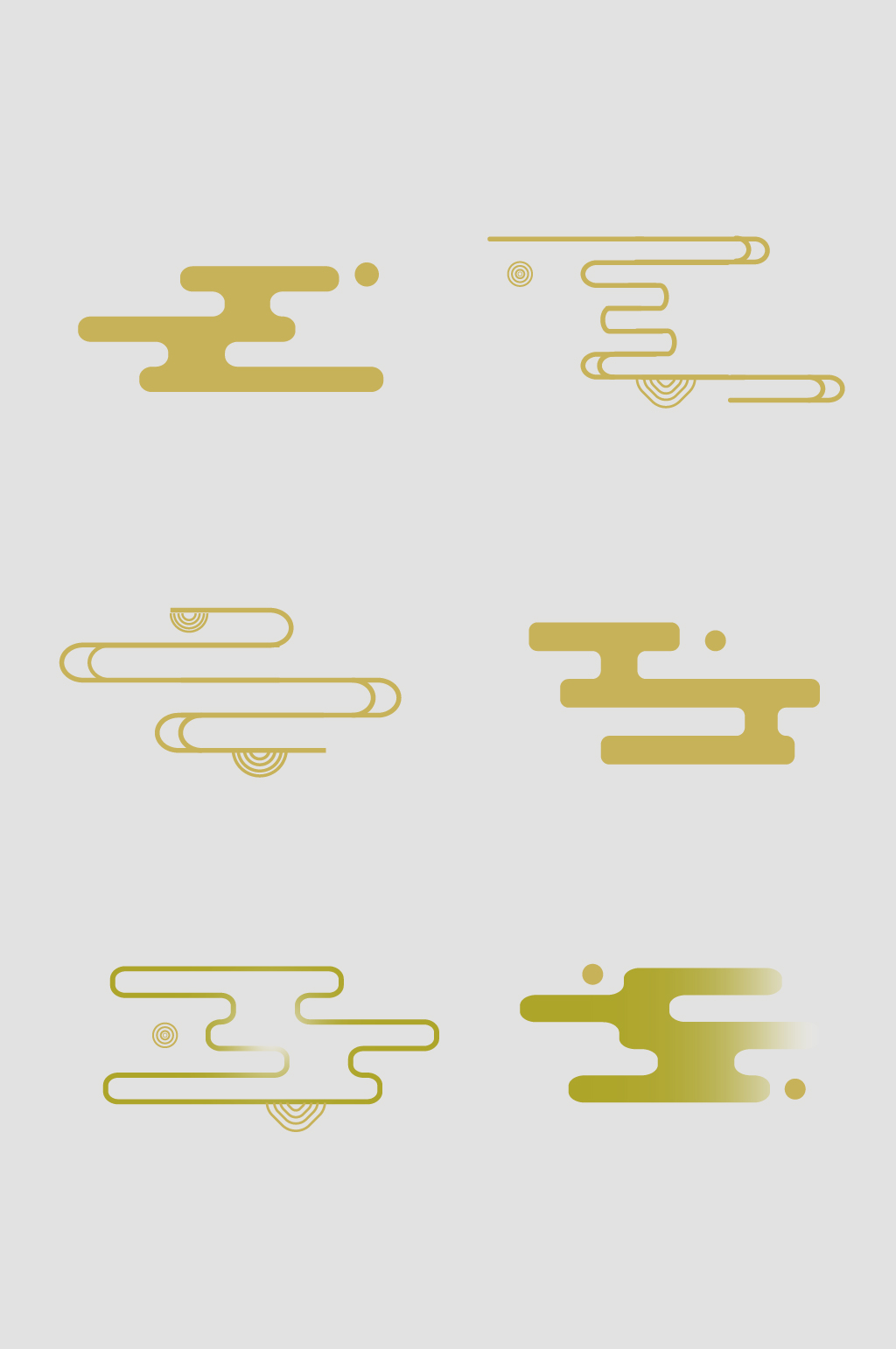 矢量中式花纹元素素材