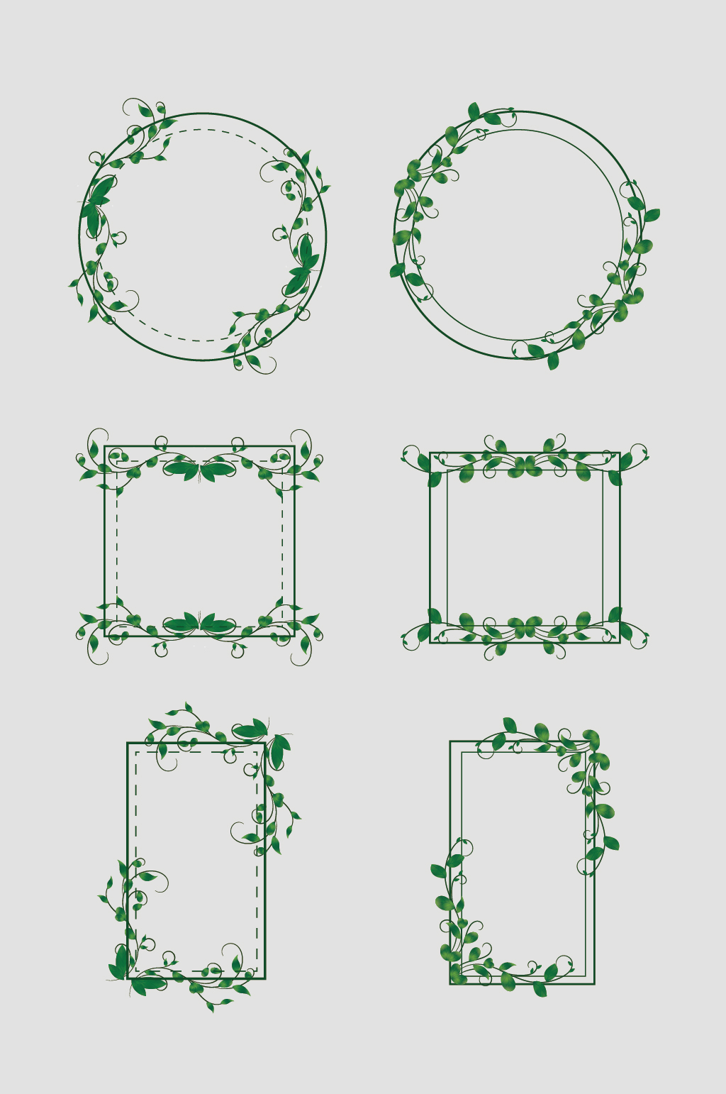 AI矢量花草边框素材