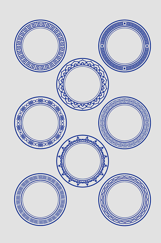 花格窗格装饰边框中国风圆形边框立即下载中式古典圆形花纹盘子纹样