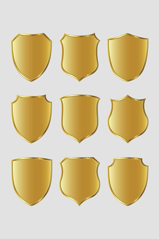 矢量金色欧式盾牌边框