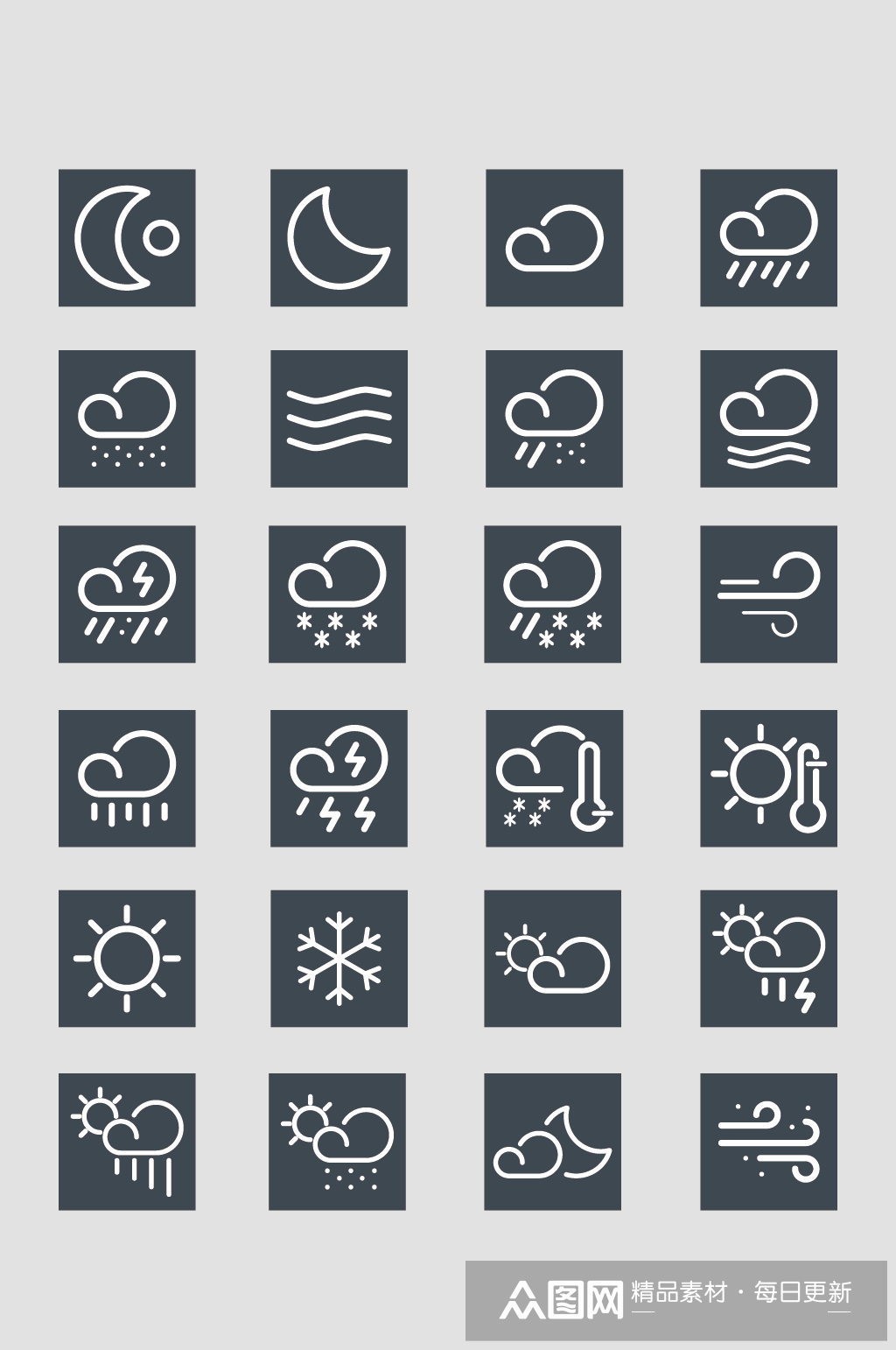 矢量天气预报天气图标