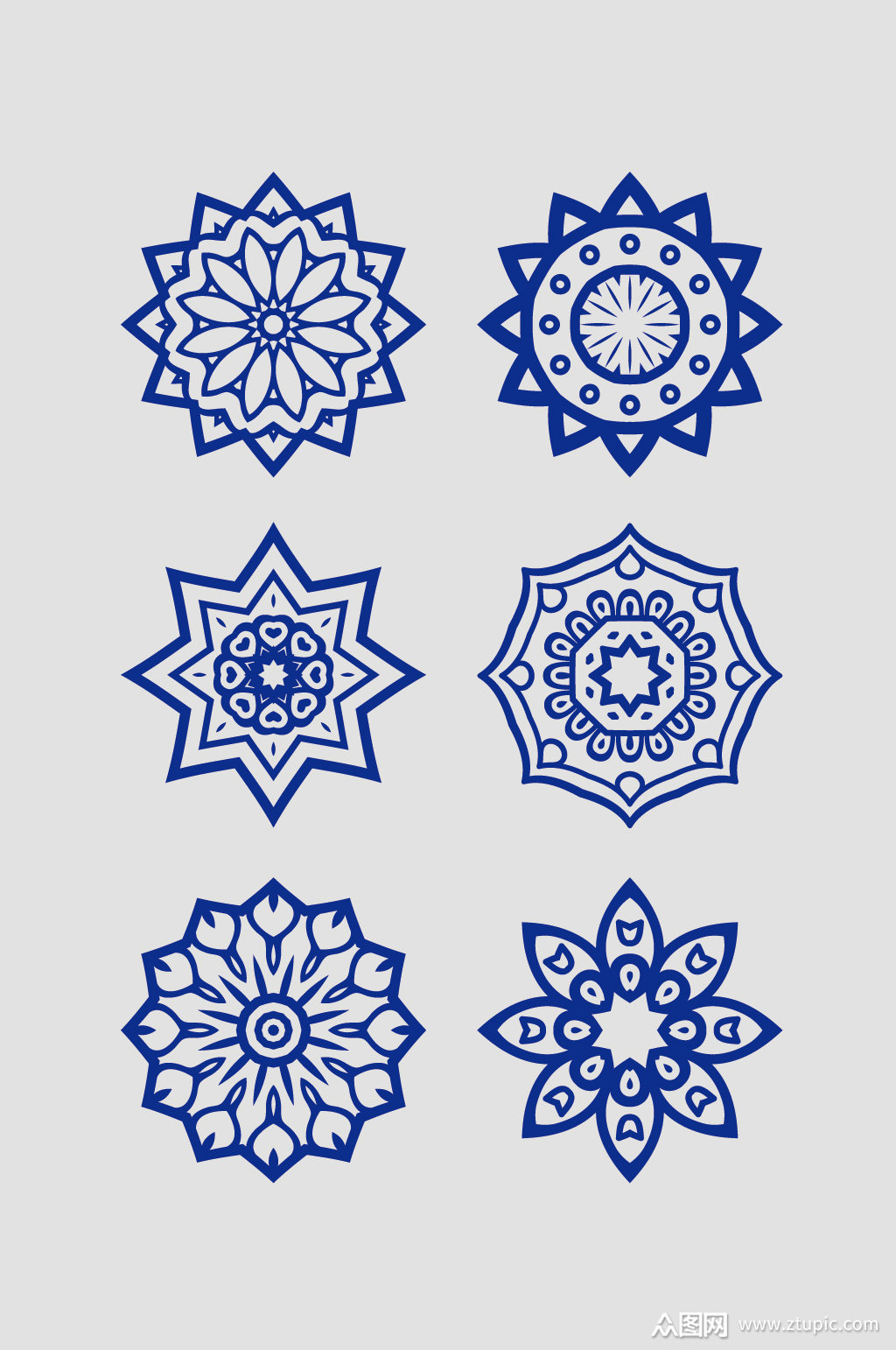 矢量简约圆形花纹边框素材