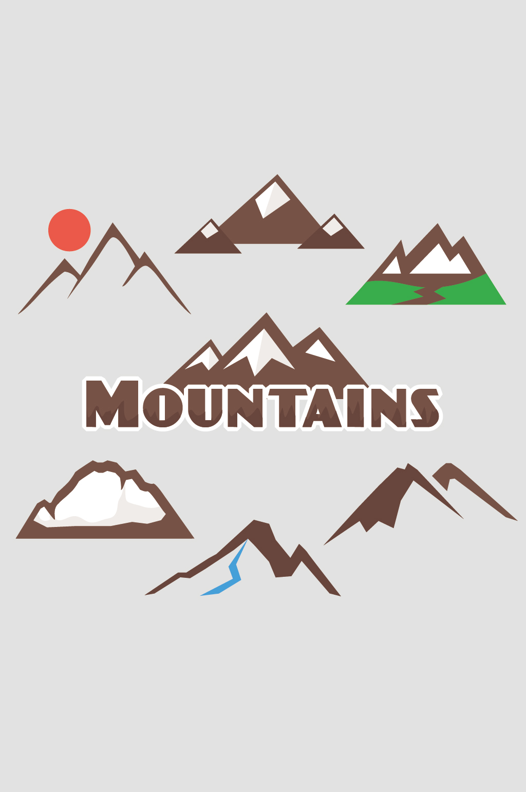 ai矢量线条山元素