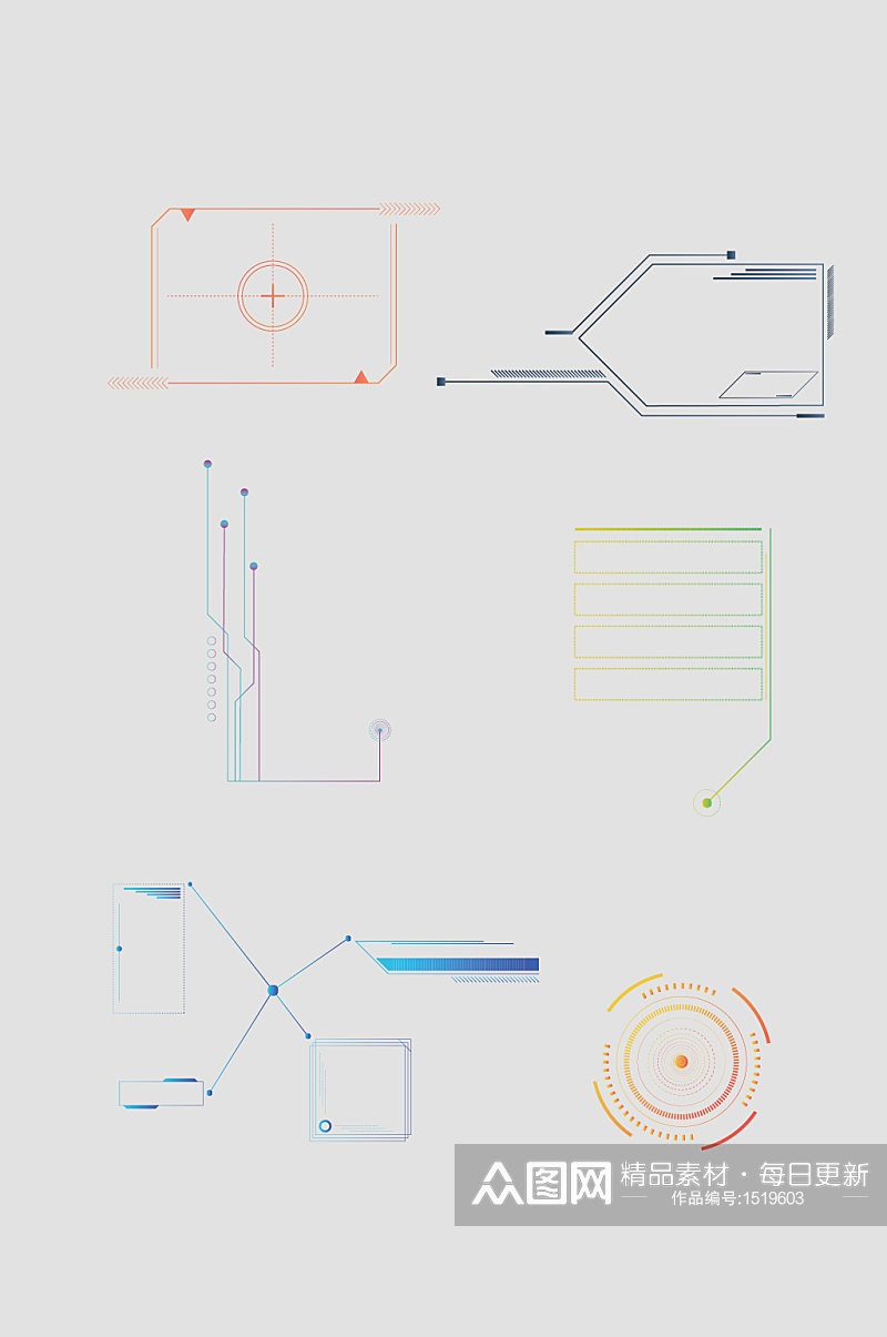 矢量科技花纹边框素材