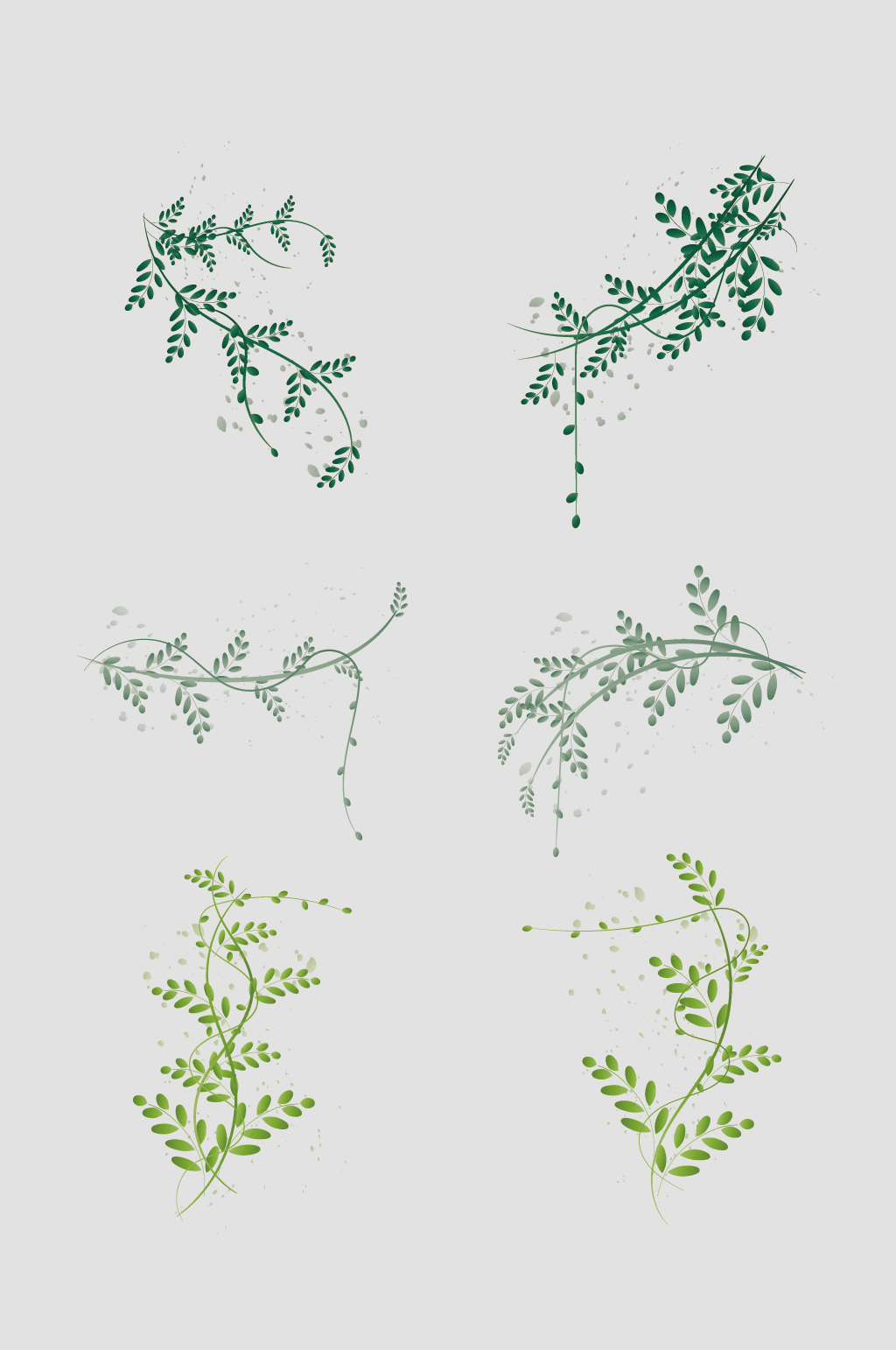 矢量清新花草花纹素材