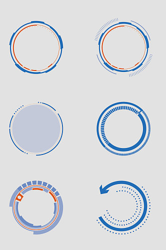 矢量圆形科技边框