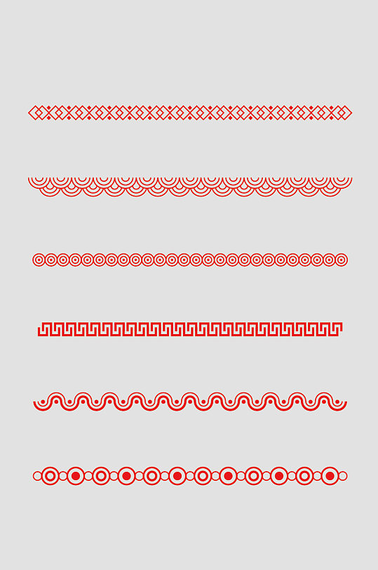 新年矢量素材立即下载矢量圆形花纹花边麦穗边框中式装饰素材中式矢量