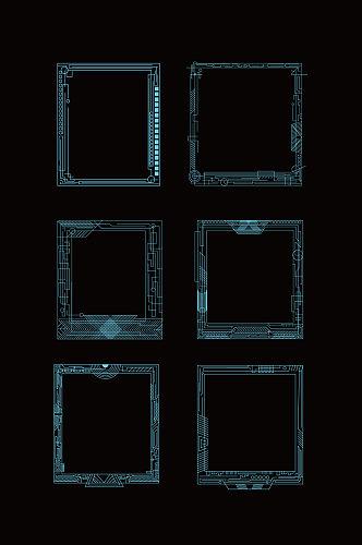 矢量方形科技边框