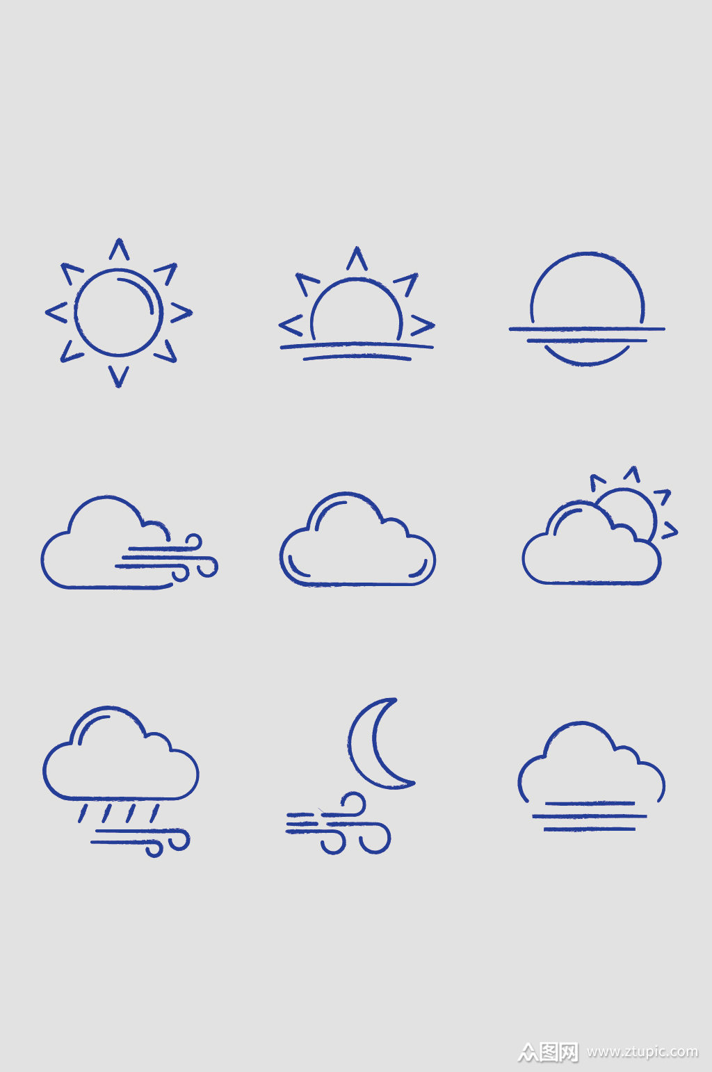 矢量天气预报天气图标
