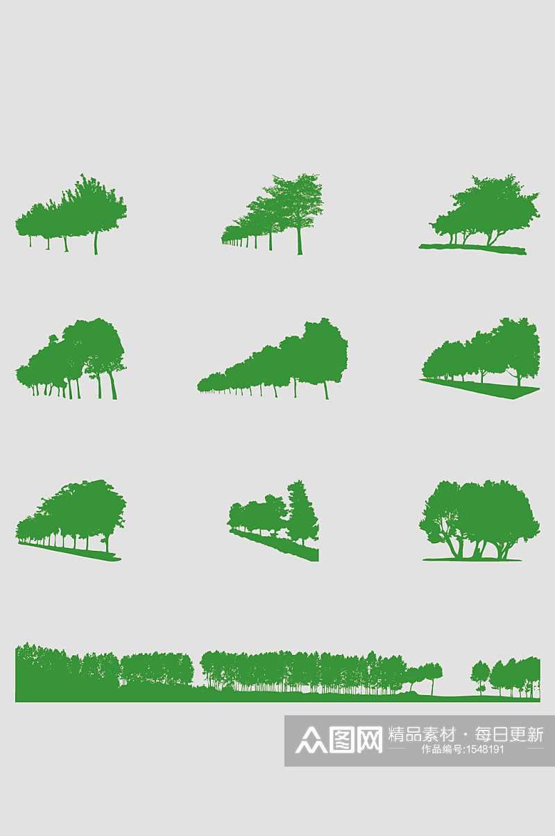 AI矢量树木树元素素材