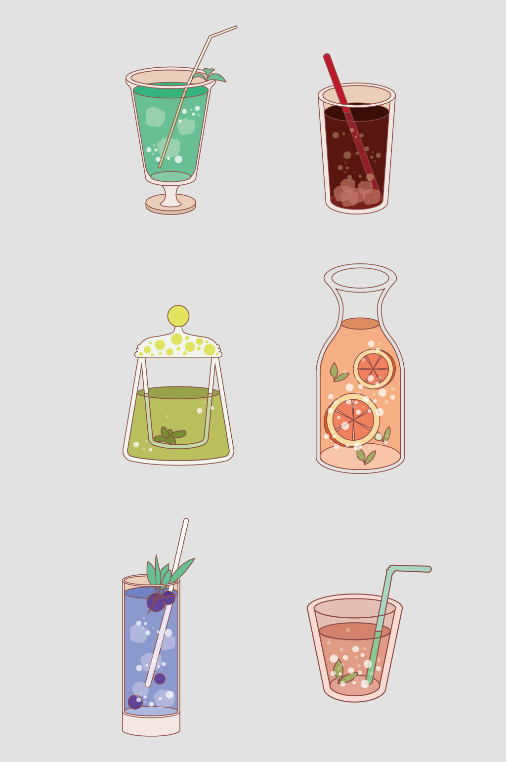 矢量简约手绘饮料杯子素材