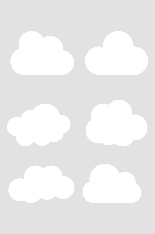 矢量简约白云云朵-众图网
