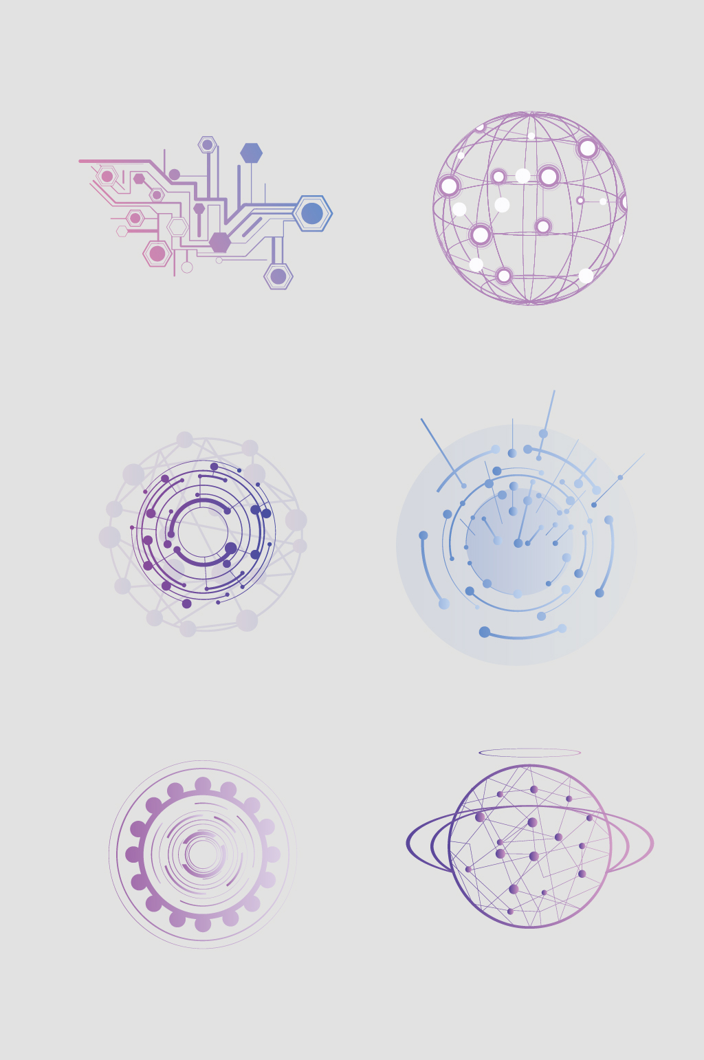 矢量个性科技花纹边框