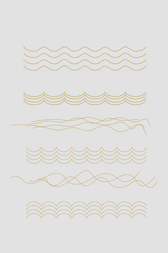 矢量简约中式线条元素