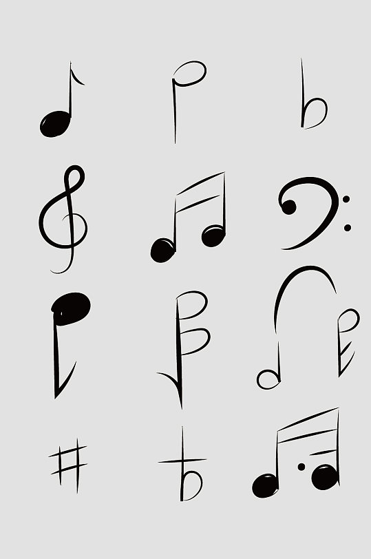矢量个性音符音标