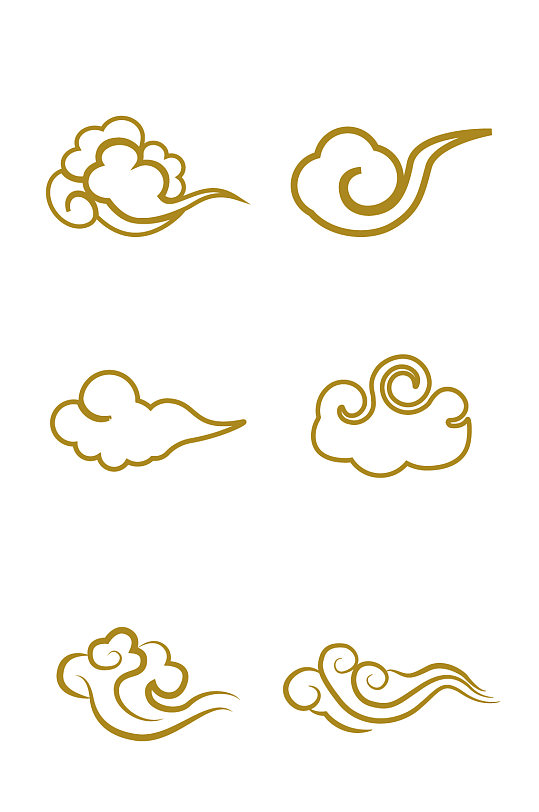 中式元素扇子祥云插画祥云矢量图素材下载-众图网