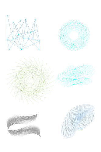 简约炫丽科技线条花纹元素