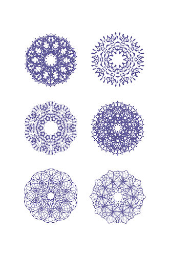 圆形中式花纹图案元素