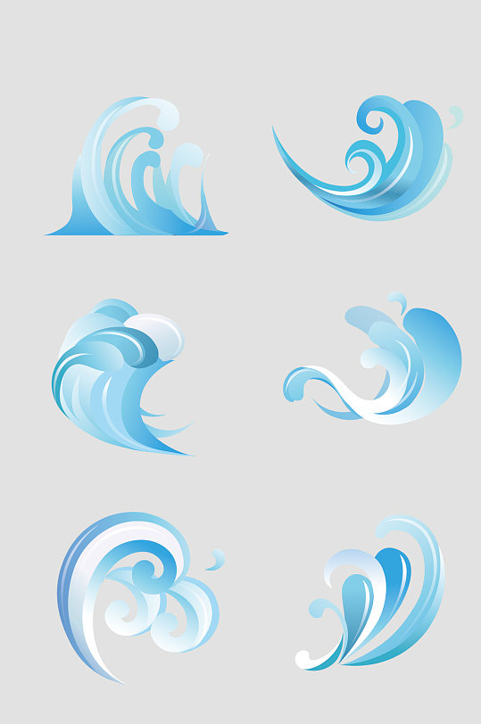 矢量波浪浪花元素