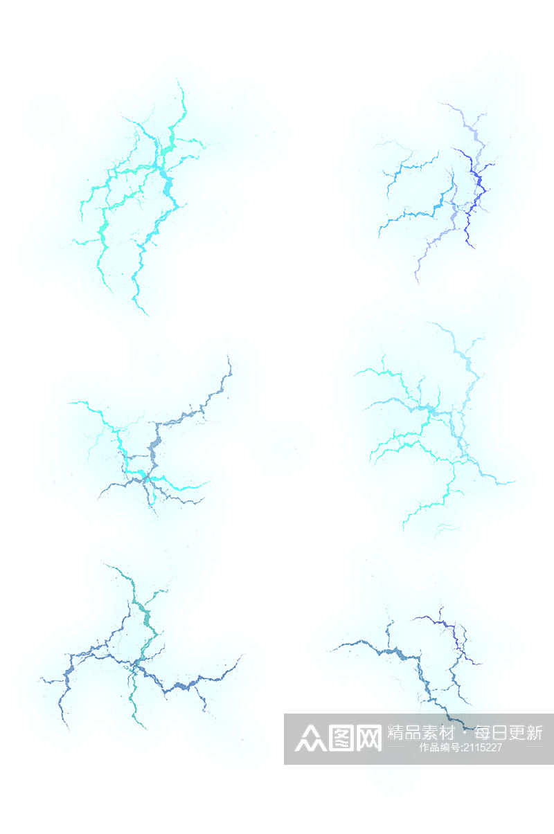 科技炫丽闪电花纹元素素材