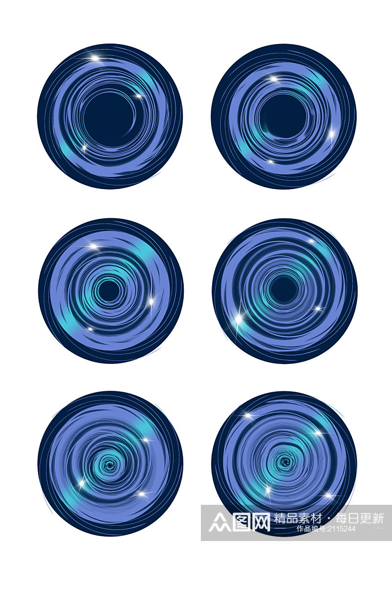 蓝色科技圆形花纹元素素材