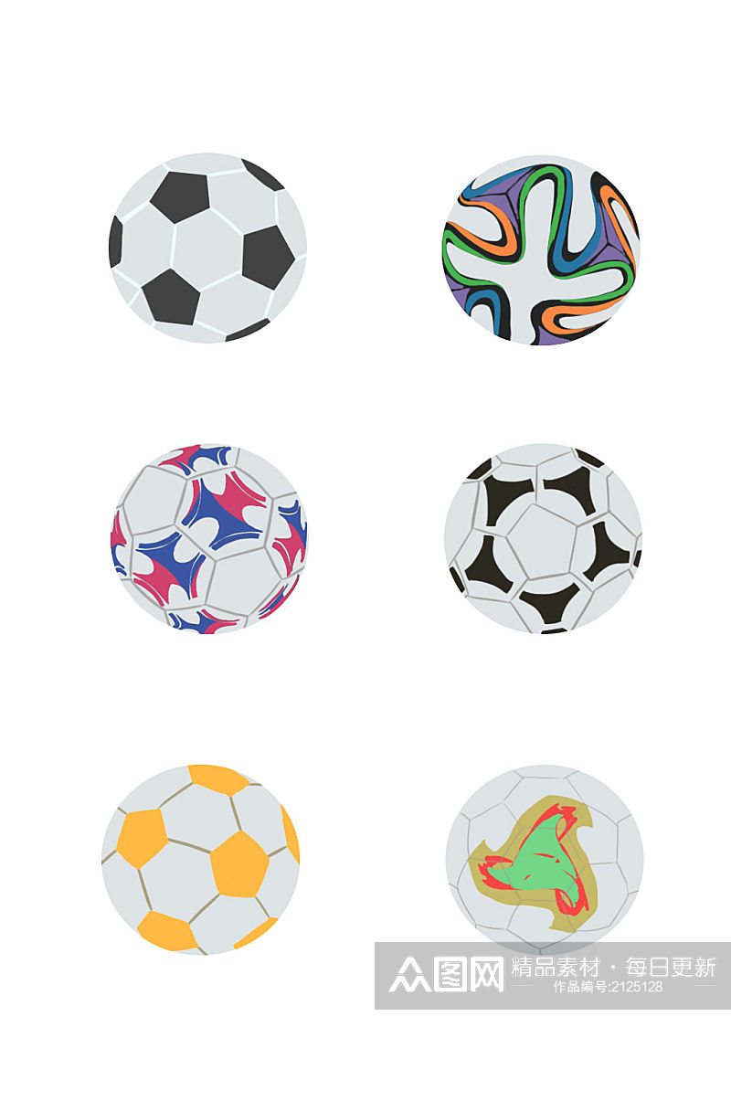 圆形个性足球球元素素材
