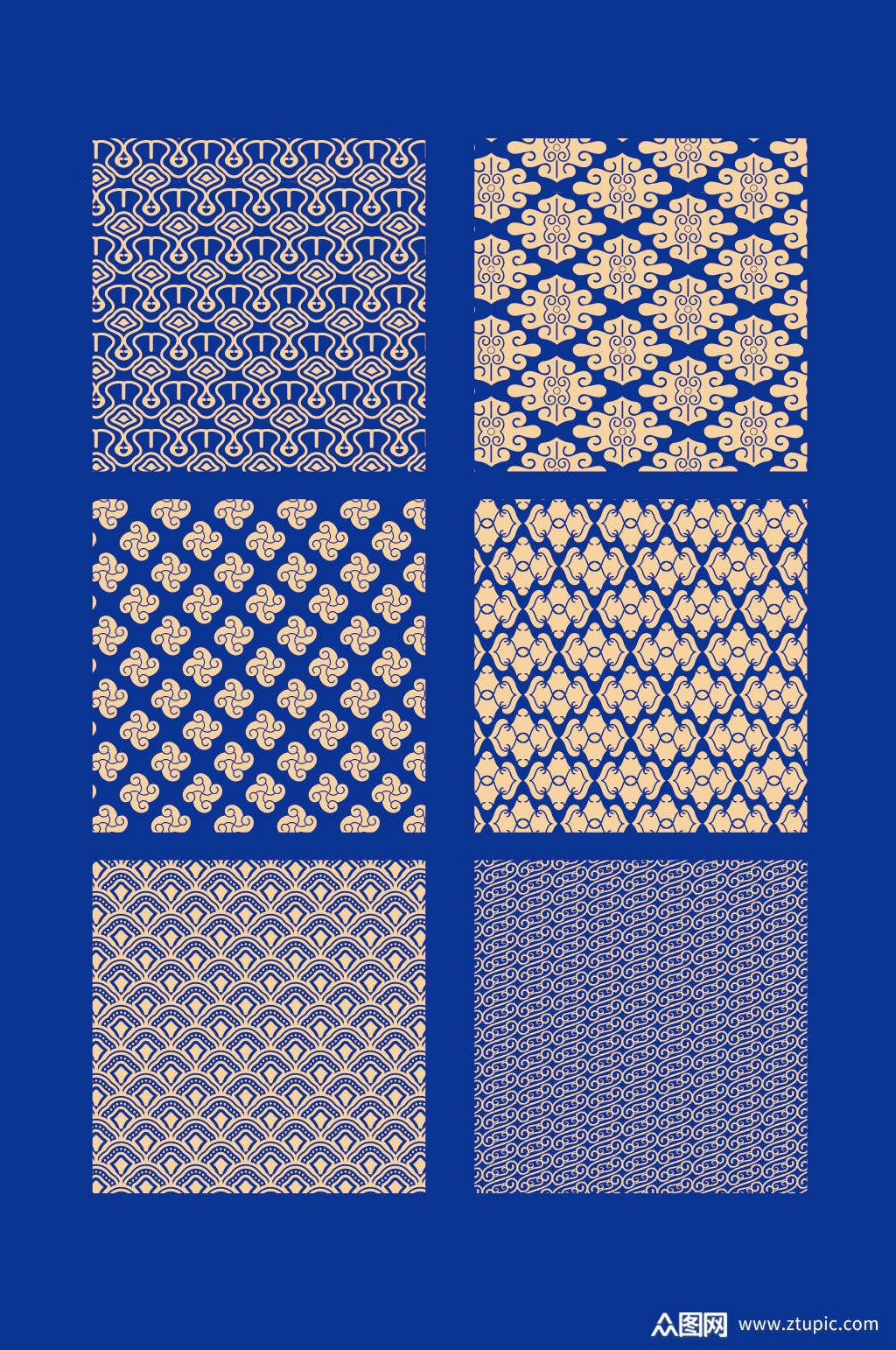 中式矢量花纹底纹