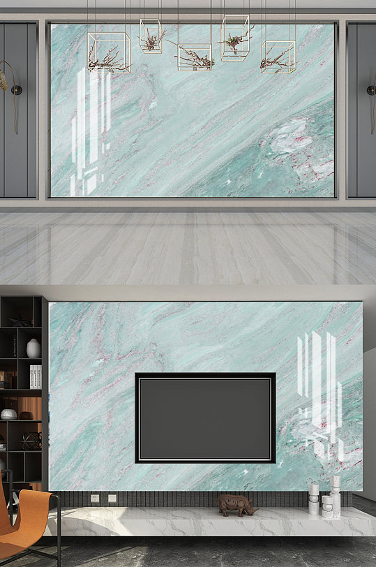 高清浅绿色大理石纹背景墙-众图网