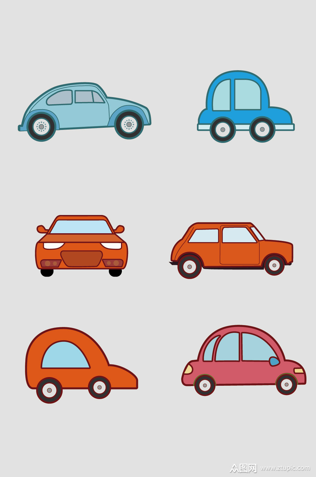 矢量手绘小汽车汽车素材