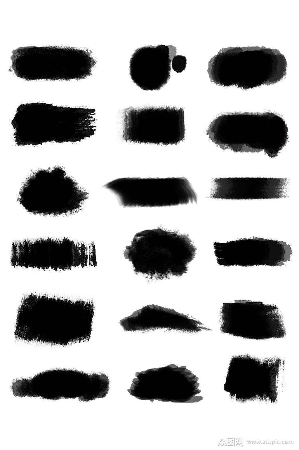 中式水墨墨迹笔触元素模板下载-编号2135384-众图网