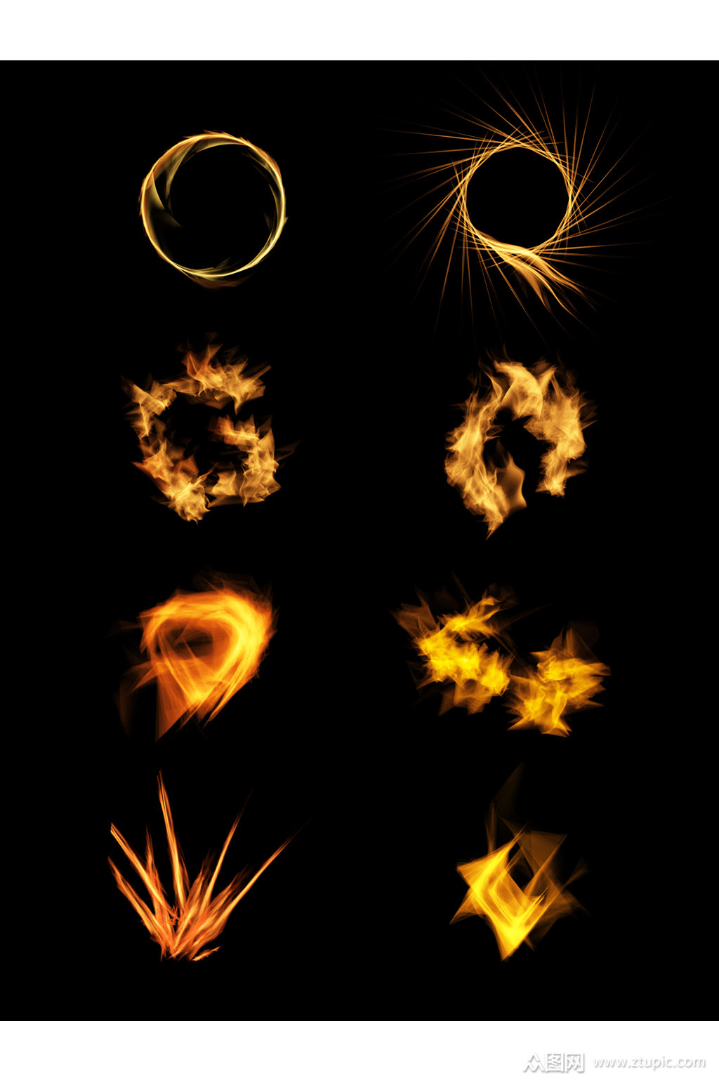 金黄色个性酷炫元素素材