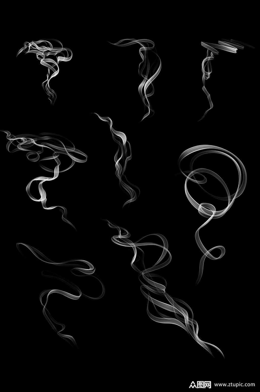 白色缥缈烟雾元素素材