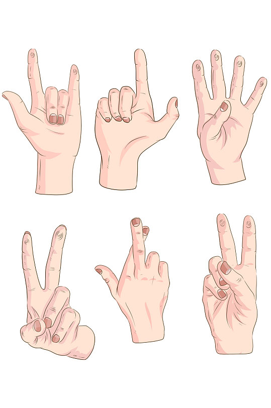 个性手势手指元素-众图网