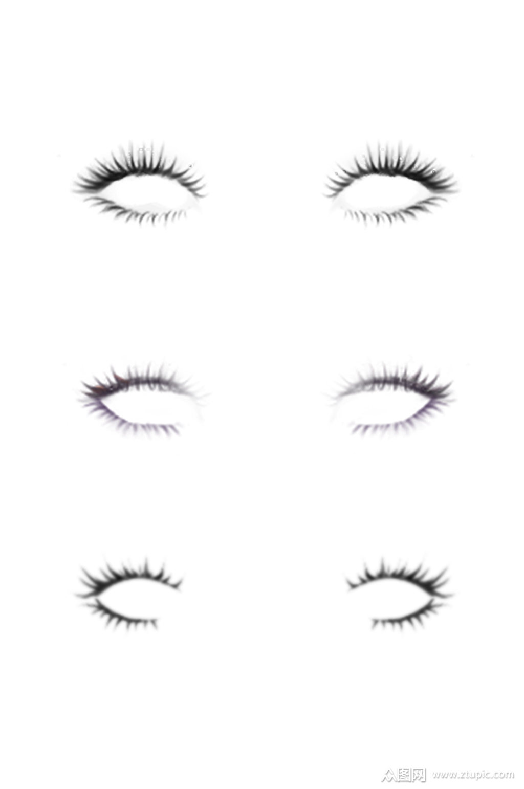 手绘眼睫毛免扣元素素材