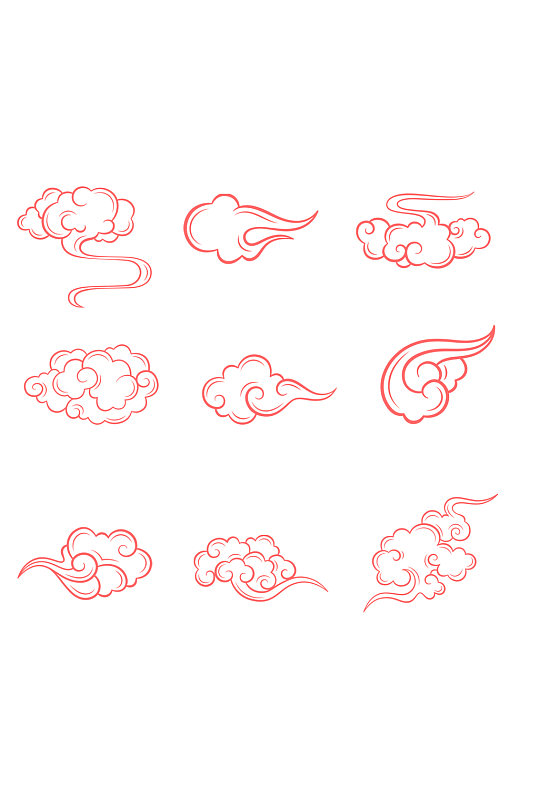 中式祥云云朵元素